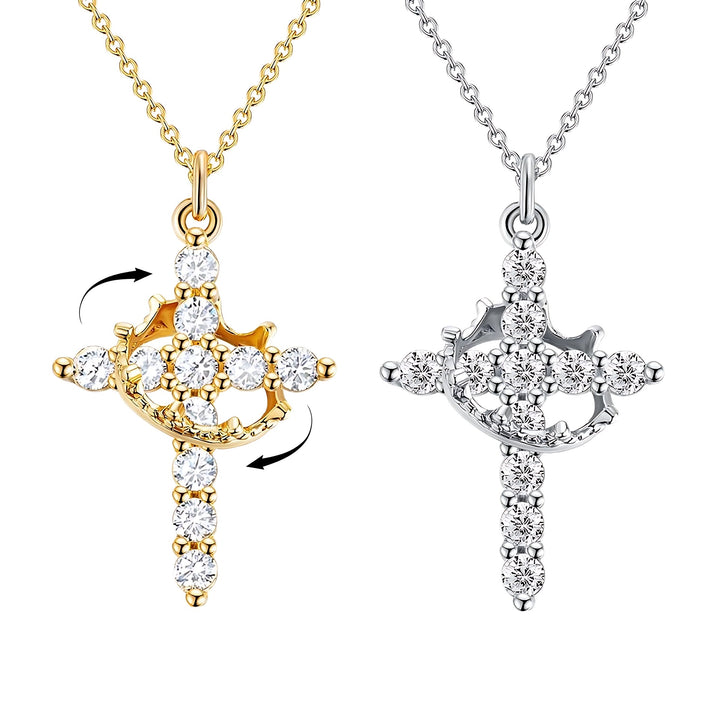 Crown Cross Pendant Necklace
