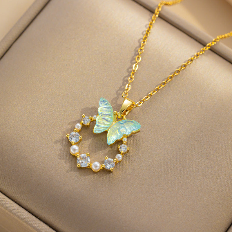 Dreamy Butterfly Zircon Necklace