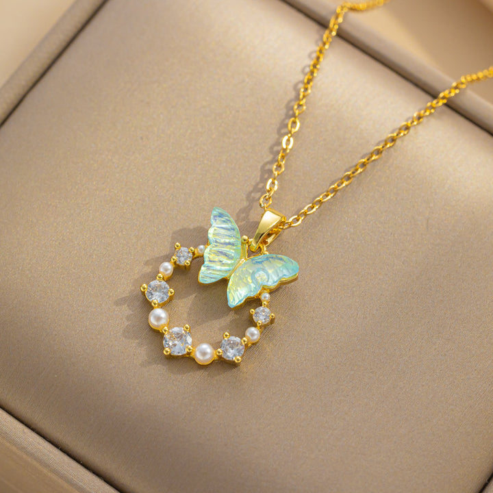 Dreamy Butterfly Zircon Necklace