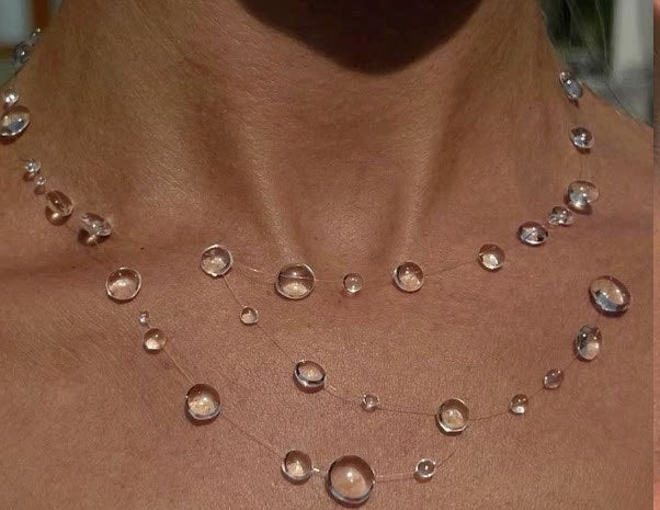 Transparent Crystal Water Drop Jewelry Set