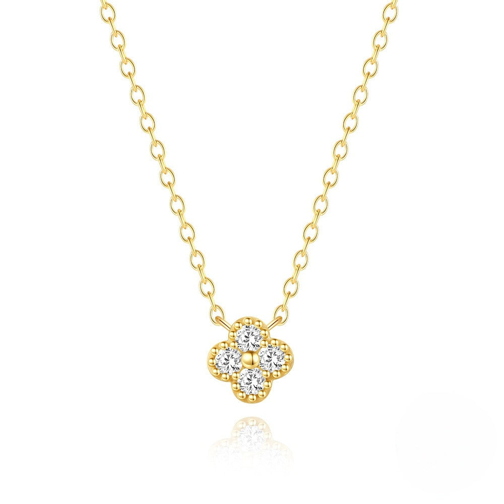 Four-Leaf Clover Zircon Necklace
