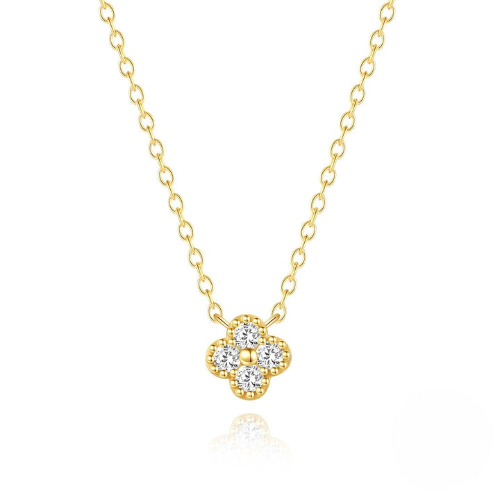 Four-Leaf Clover Zircon Necklace