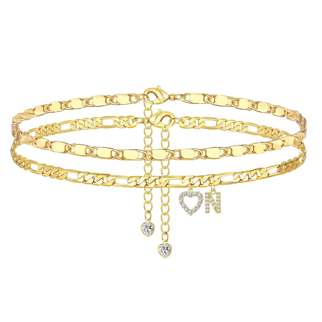 Layered Letter Anklet
