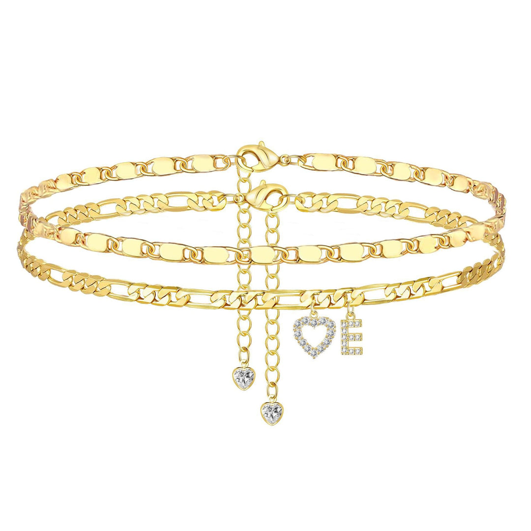 Layered Letter Anklet