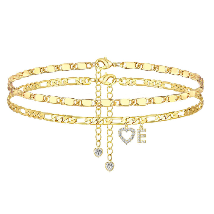 Layered Letter Anklet
