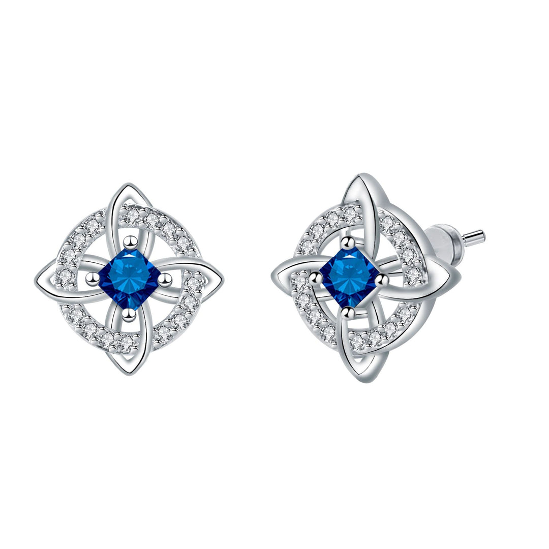 Birthstone Celtic Knot Stud Earrings