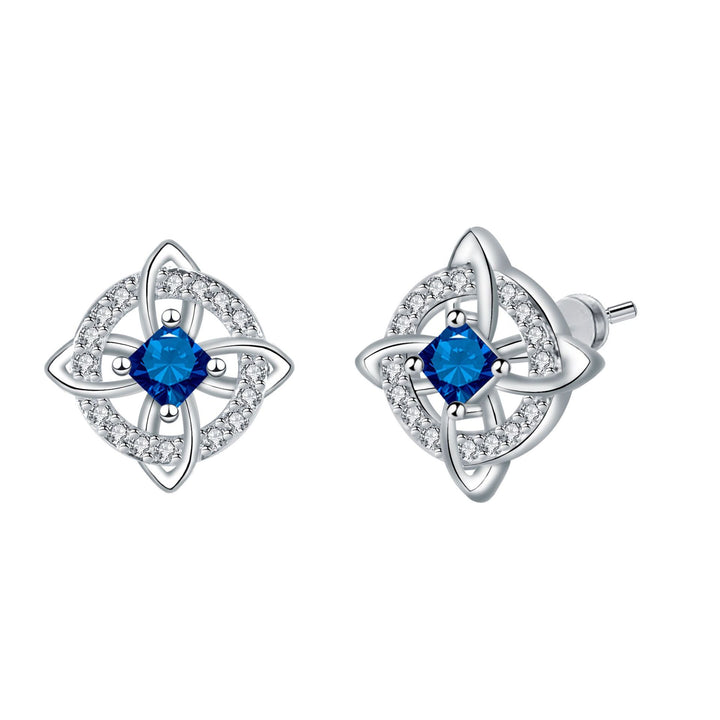Birthstone Celtic Knot Stud Earrings