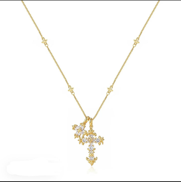 Celestial Cross Zircon Necklace