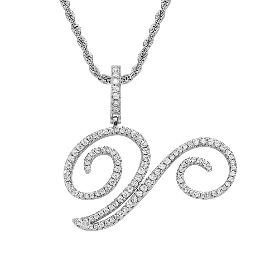 Personalized Letter Zircon Pendant Necklace