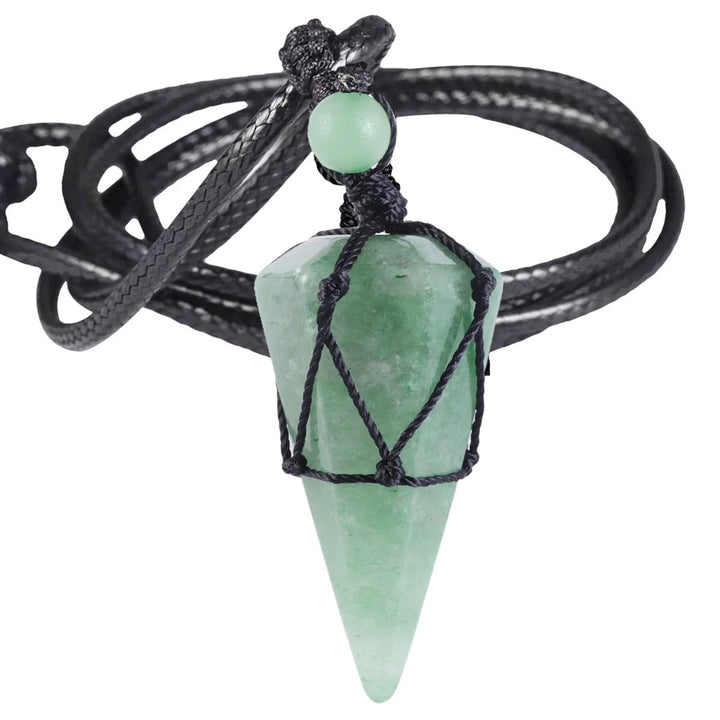 Pointed Cone Braided Pendant Necklace