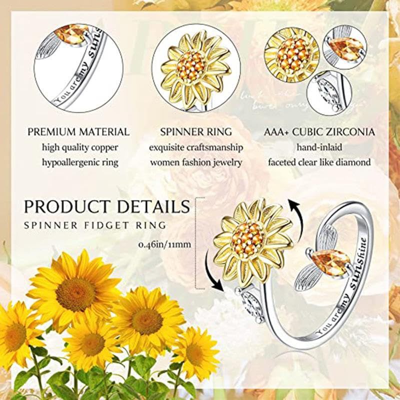 Sunflower Spinner Ring