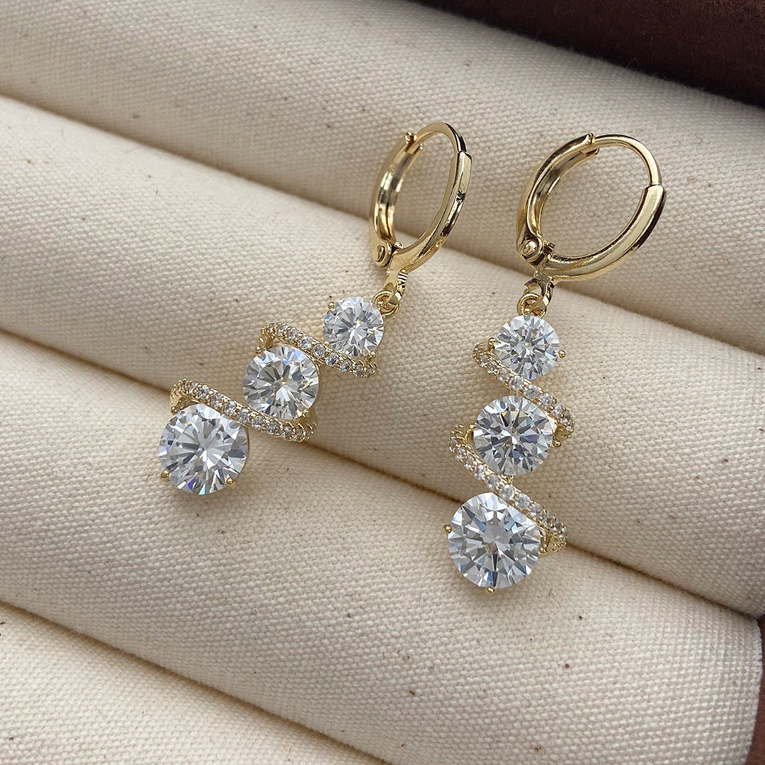 Crystal Twist Drop Earrings