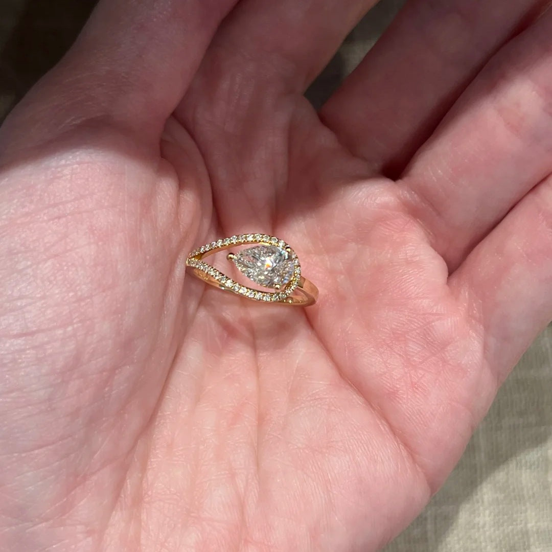 Liora Pear Halo Ring