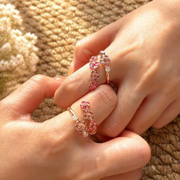 Peach Blossom Zircon Ring