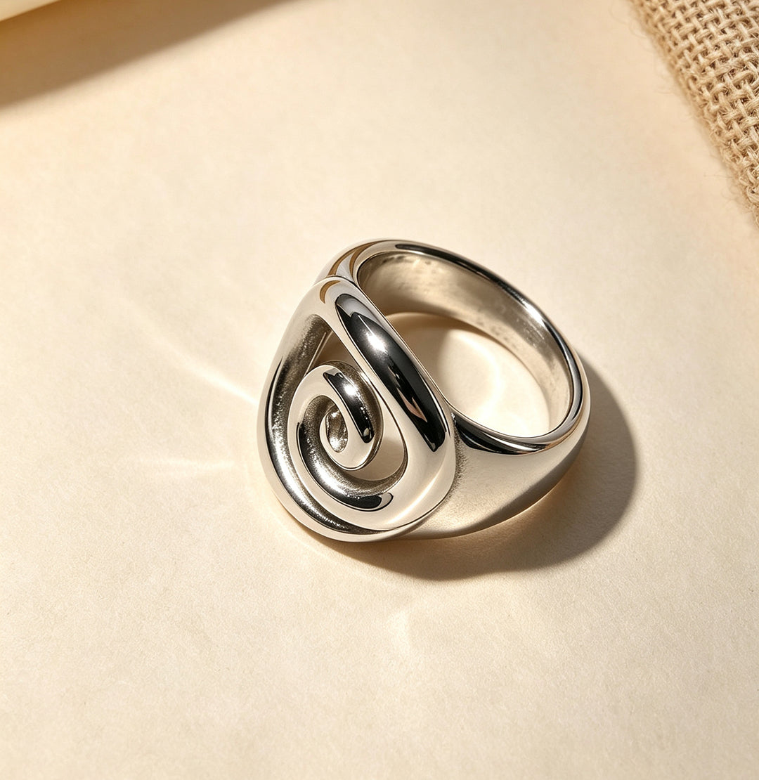Spiral Infinity Statement Ring