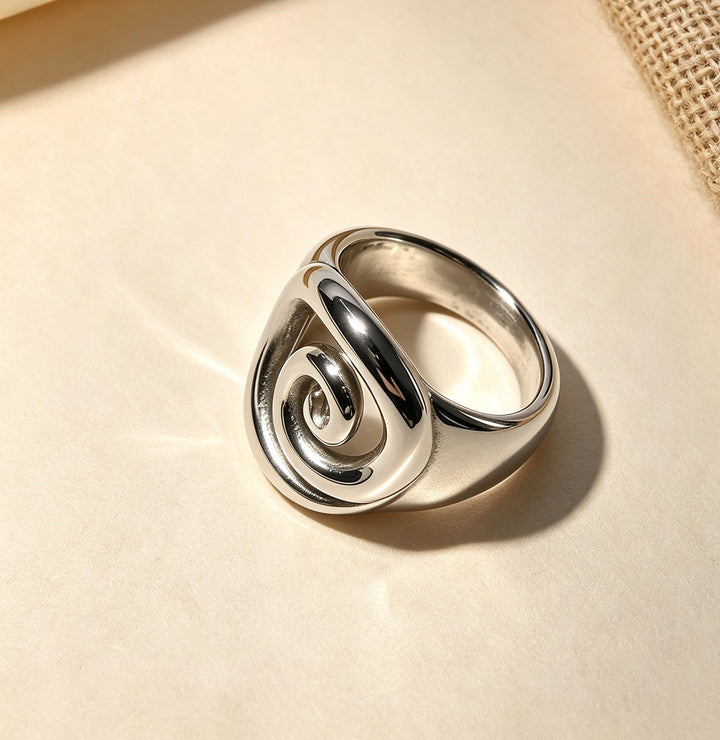 Spiral Infinity Statement Ring
