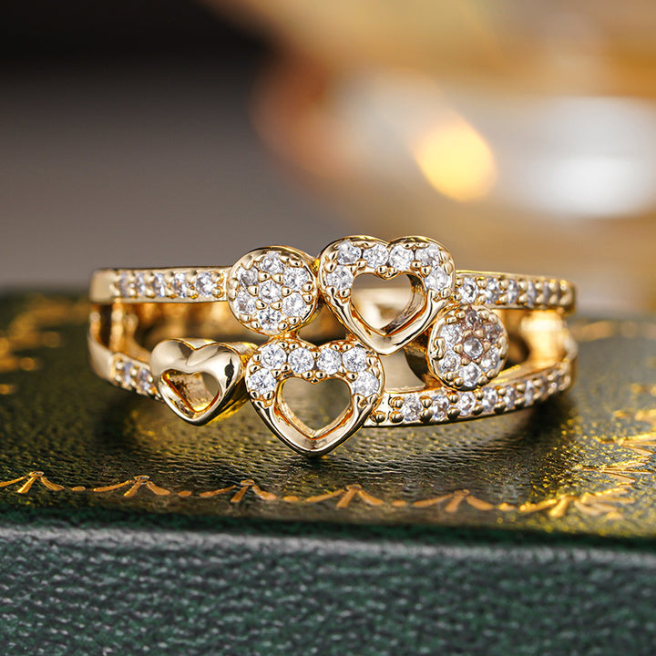 Double Heart Crystal Ring