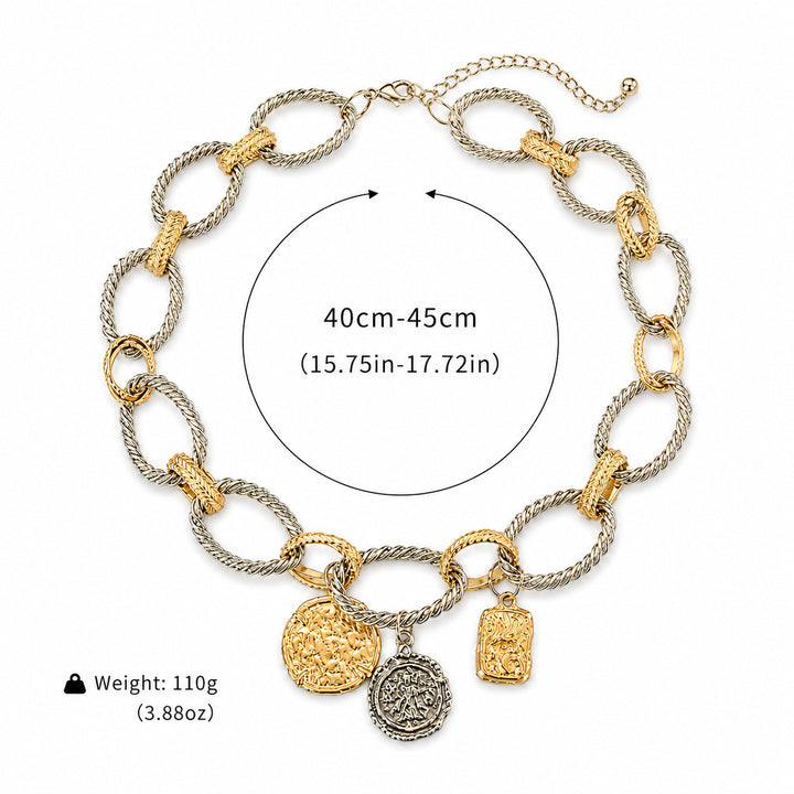 Mixed Metal Charm Necklace