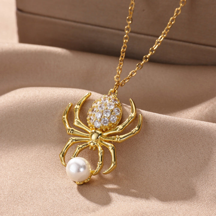 Crystal Spider Pendant Necklace