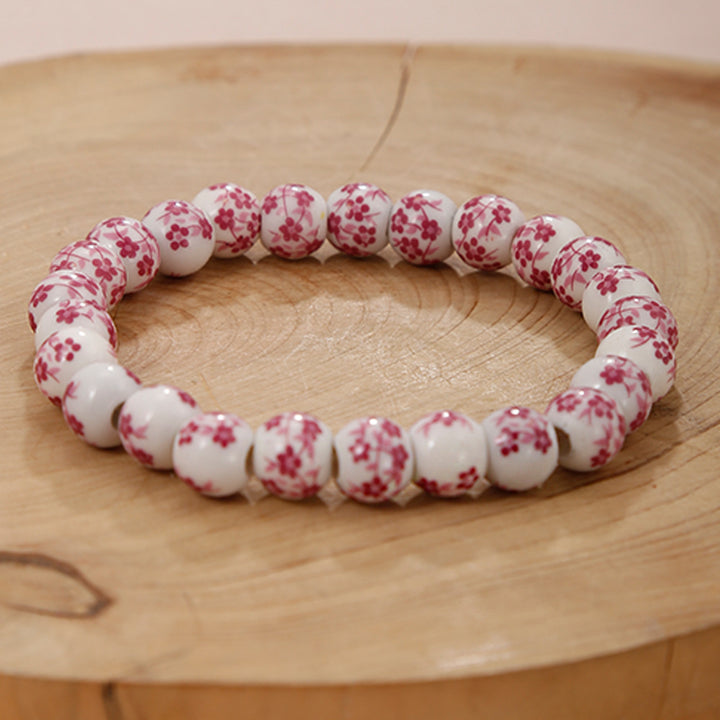 Blue &amp; White Porcelain Cross Bracelet