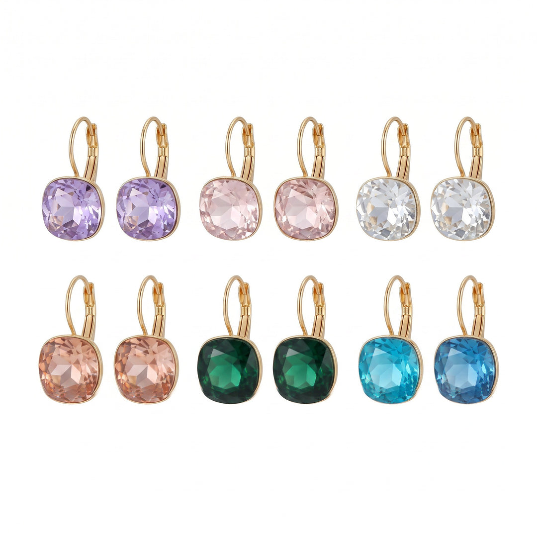 Colorful Crystal Drop Earrings Set