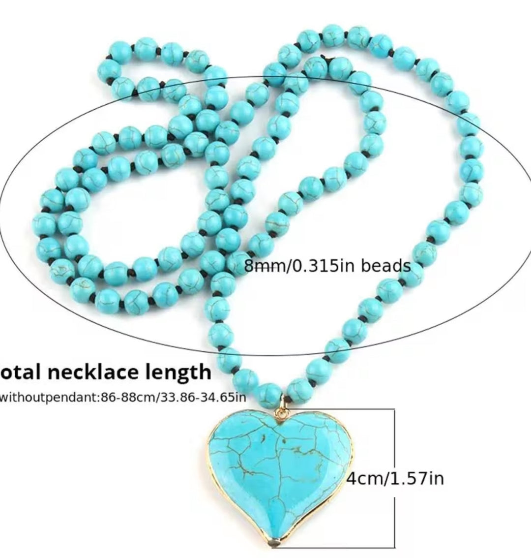 Turquoise Heart Pendant Necklace