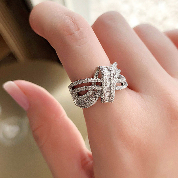 Crystal Twist Pavé Statement Ring