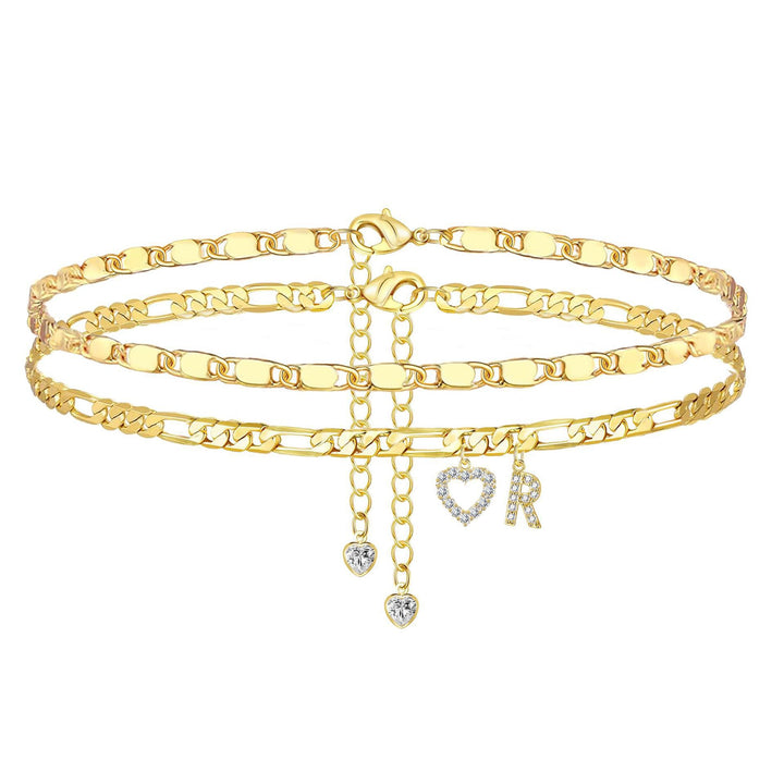 Layered Letter Anklet