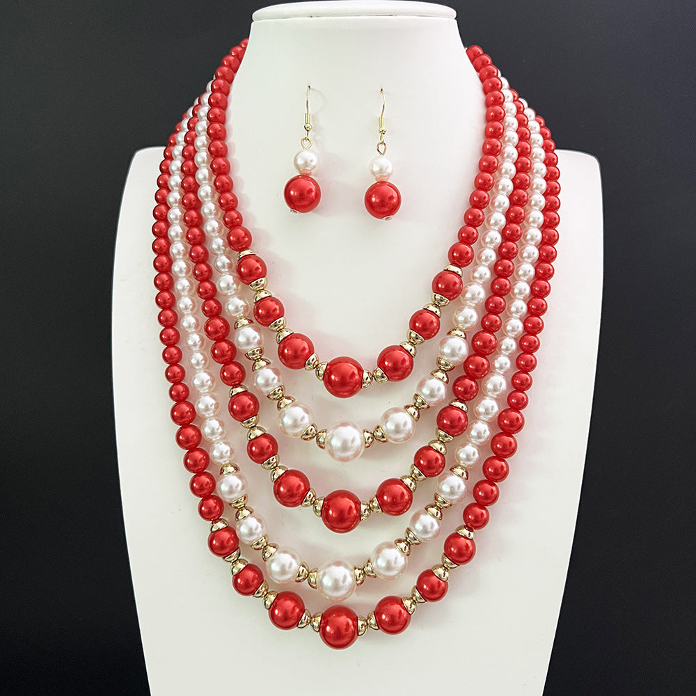 Pearl Elegance Multi-Strand Jewelry Set