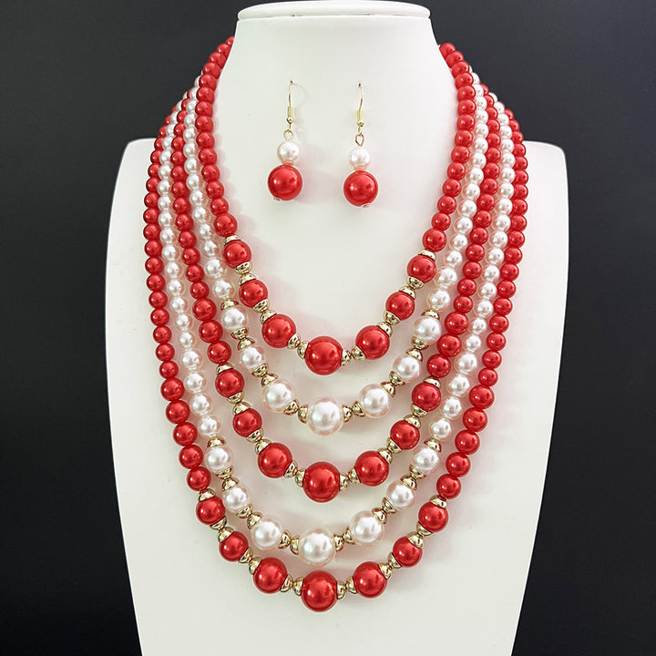 Pearl Elegance Multi-Strand Jewelry Set