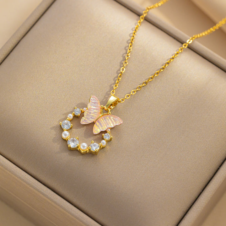 Dreamy Butterfly Zircon Necklace