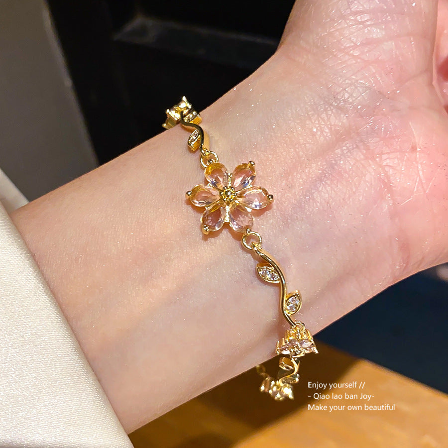 Multicolor Floral Zircon Bracelet