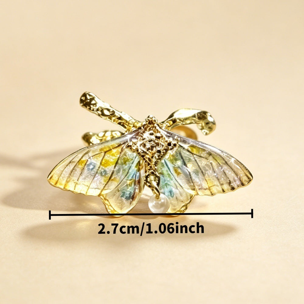 Pearl Moth Statement Ring
