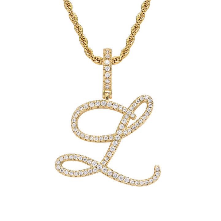 Personalized Letter Zircon Pendant Necklace