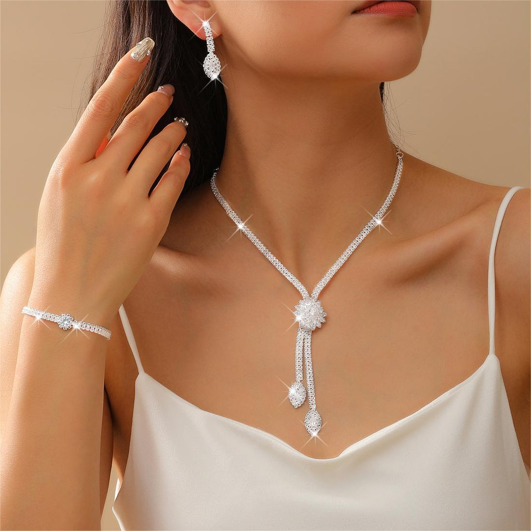 Crystal Flower Zirconia Jewelry Set