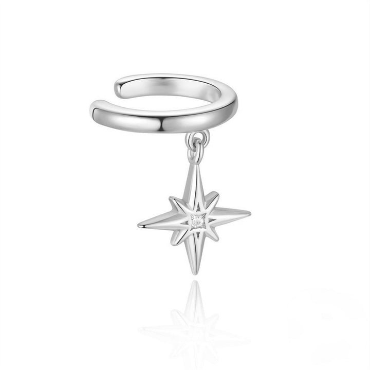 Eight-Pointed Star Chain Ear Cuff