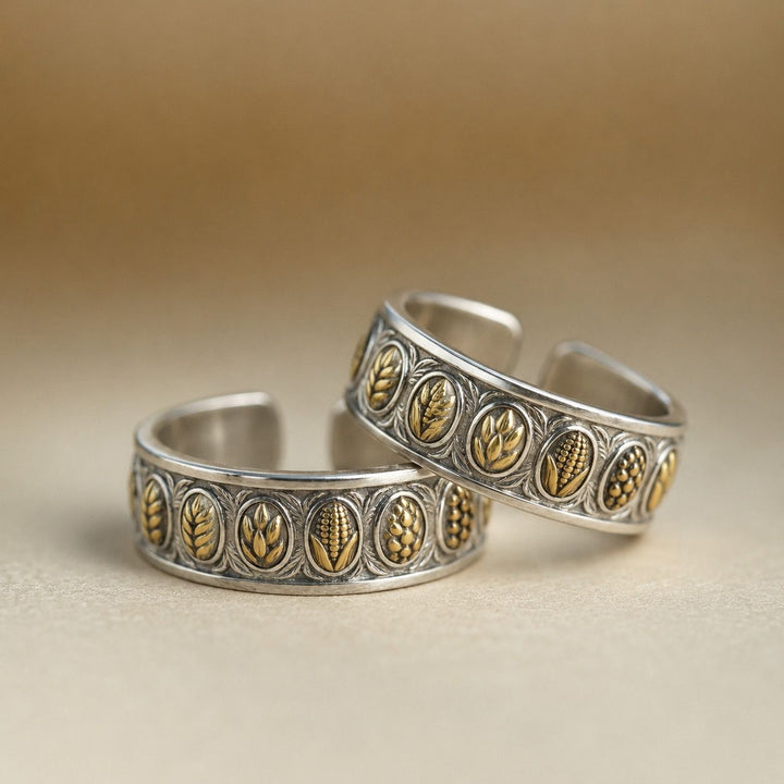Vintage Harvest Embossed Cuff Bracelet