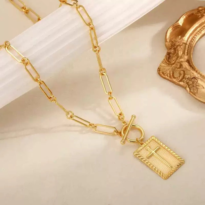 Cross Toggle Pendant Necklace