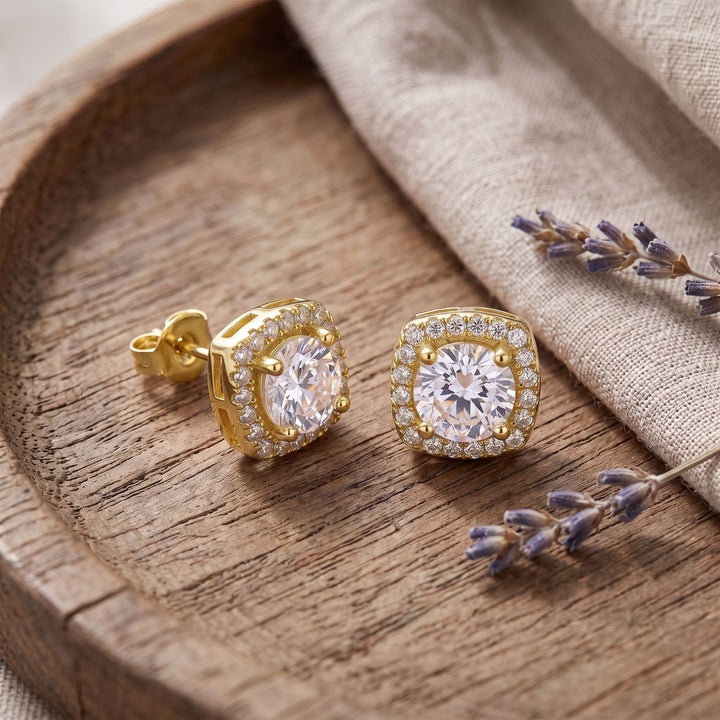 Square Zircon Stud Earrings