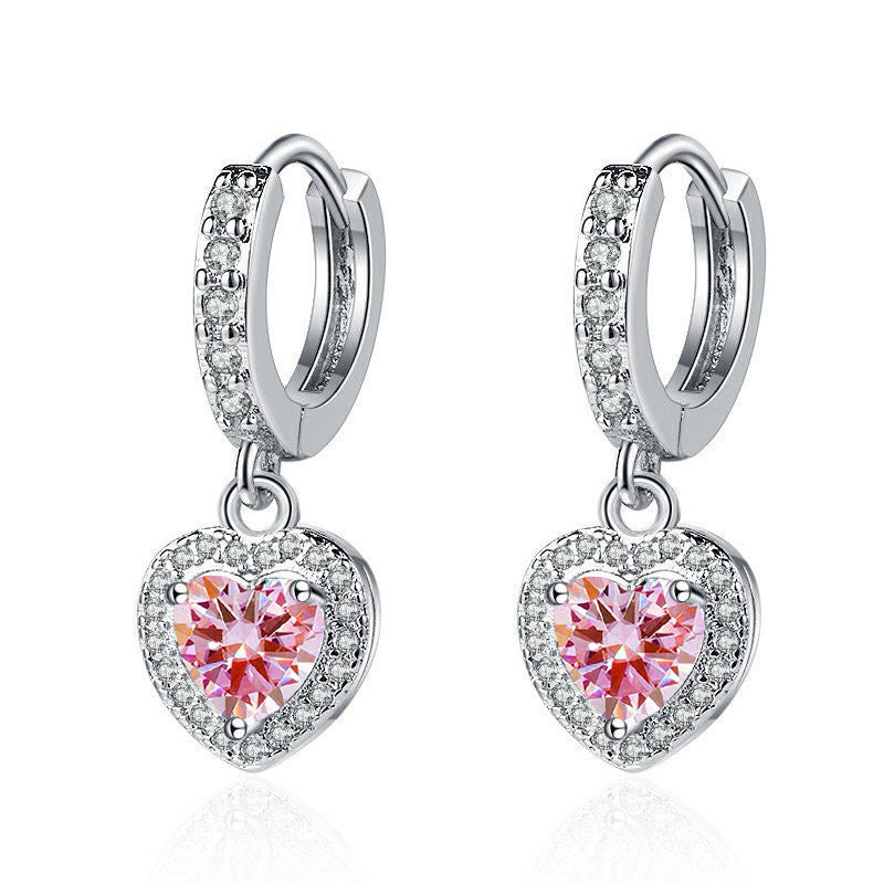 Heart Crystal Drop Earrings Collection