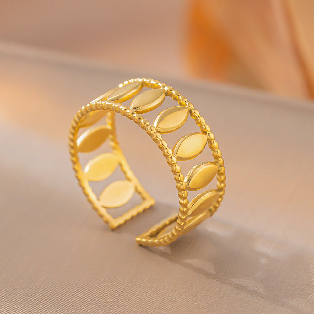 Geometric Gold Openwork Ring