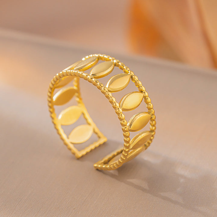 Geometric Gold Openwork Ring
