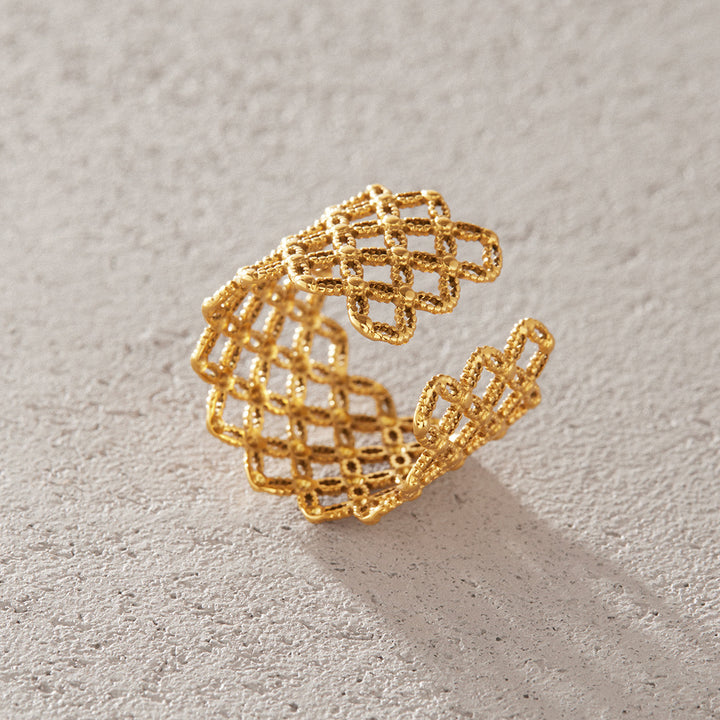 Openwork Woven Wide Ring