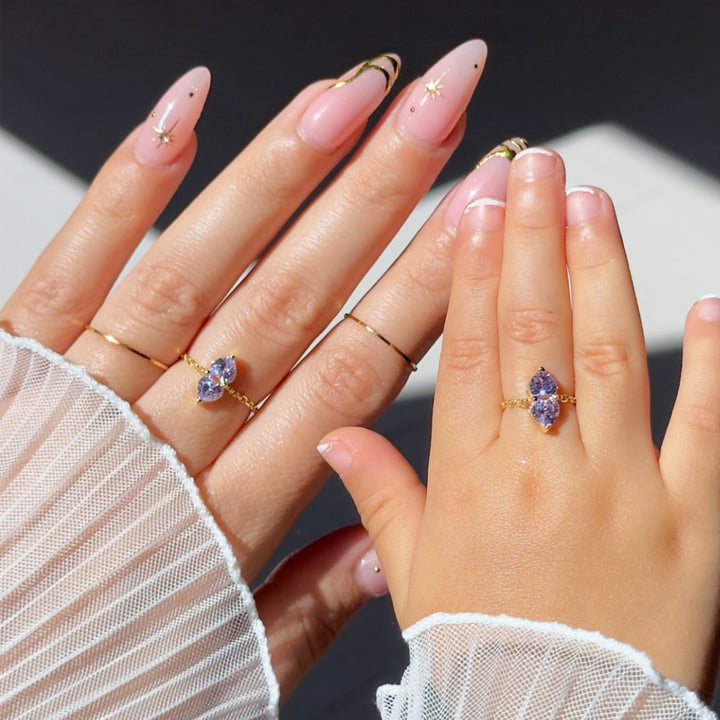 Adjustable Crystal Pull-Chain Ring