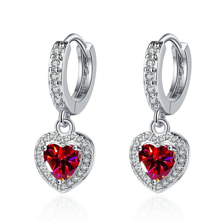 Heart Crystal Drop Earrings Collection