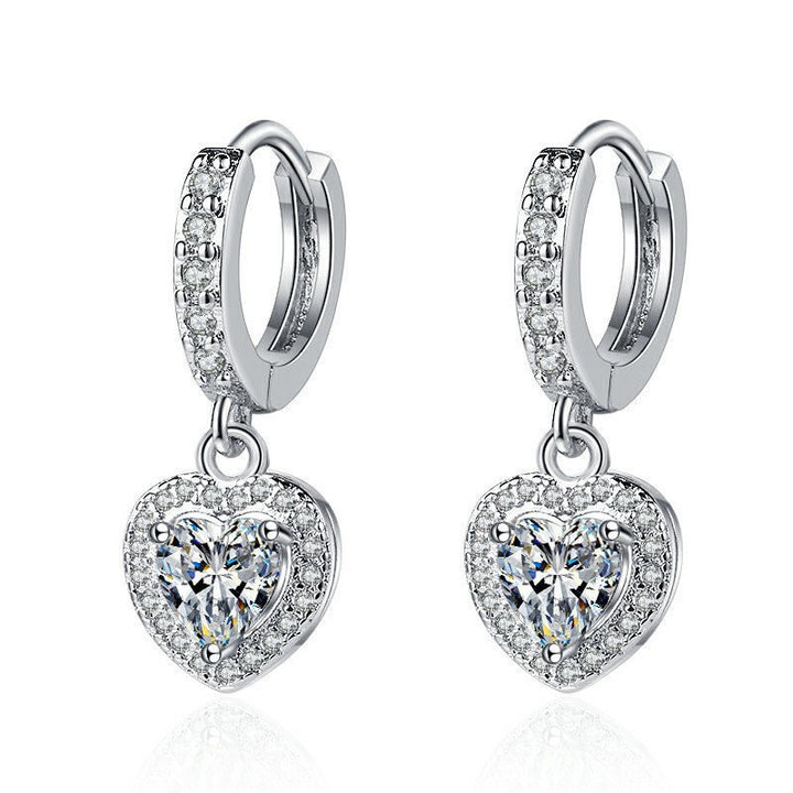 Heart Crystal Drop Earrings Collection