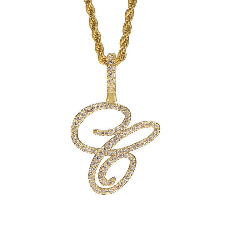 Personalized Letter Zircon Pendant Necklace