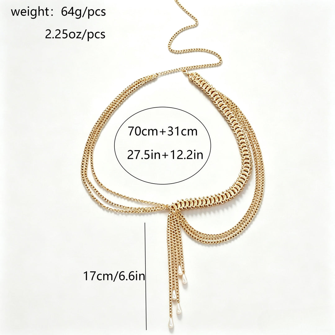 Pearl Drop Chain Waist Belt