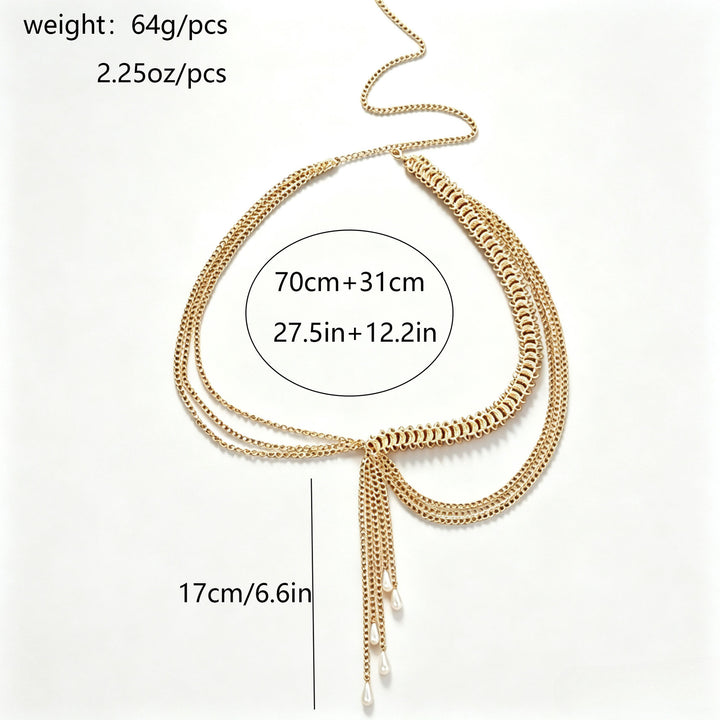 Pearl Drop Chain Waist Belt