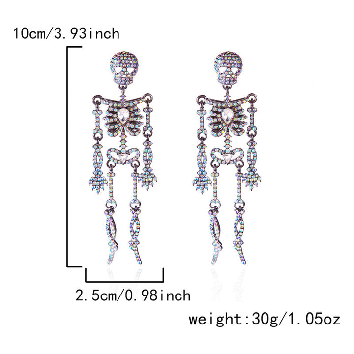 Cubic Zirconia Skeleton Drop Earrings
